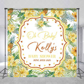 Aperturee - Pineapple Floral Spring Custom Baby Shower Backdrop